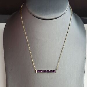 Kendra Scott Jack Gold Bar Necklace Amethyst Purple Baguette Crystals